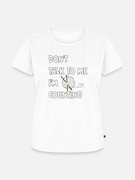 Stricken, Abzählen, Fun - Frauen Premium Bio T-Shirt - Weiß