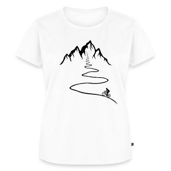 Rennrad, Fahrrad, Berg, Rennradfahrer, Straße, Weg - Frauen Premium Bio T-Shirt - Weiß - Vorne - AI Model Female 172 dark (172cm)