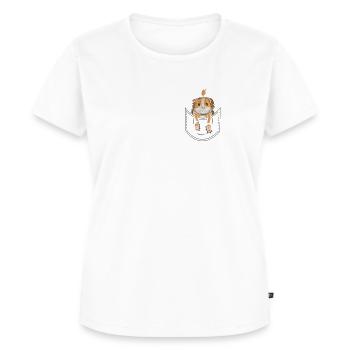 Meerschweinchen Brusttasche Pocket Tier Haustier - Frauen Premium Bio T-Shirt - Weiß - Vorne - AI Model Female 172 dark (172cm)