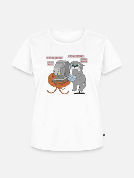 Geek-Katze - Frauen Premium Bio T-Shirt - Weiß