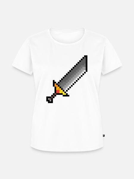 Riesen Schwert Pixel Art - Frauen Premium Bio T-Shirt - Weiß