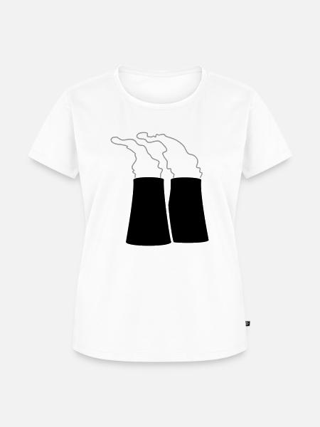 Dampfende Atommeiler (2c) - Frauen Premium Bio T-Shirt - Weiß