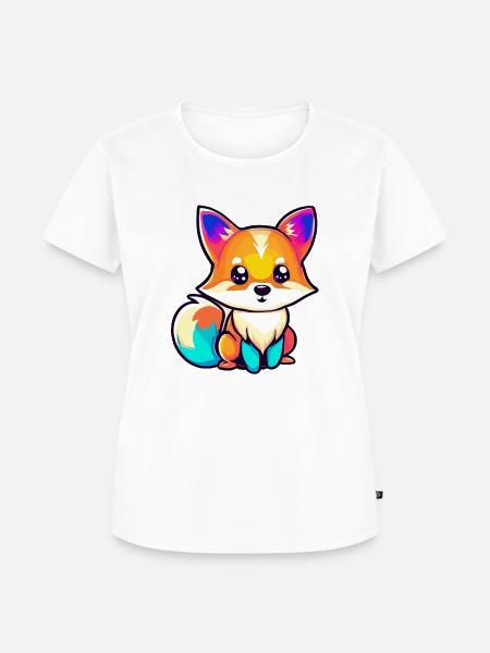 Netter Fuchs buntes Design - Frauen Premium Bio T-Shirt - Weiß