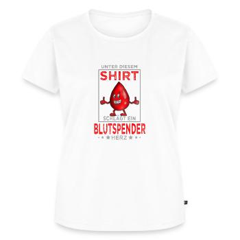 Blutspende Blutspender herz - Frauen Premium Bio T-Shirt - Weiß - Vorne - AI Model Female 172 dark (172cm)