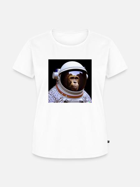 Affe Astronaut - Frauen Premium Bio T-Shirt - Weiß