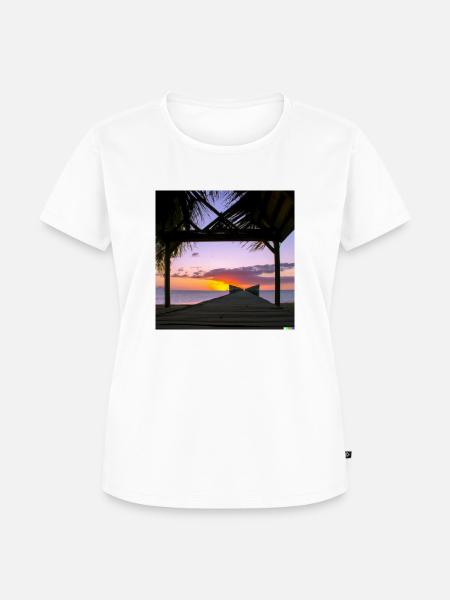 Der Sonnenuntergang im Frame-Modus - Frauen Premium Bio T-Shirt - Weiß