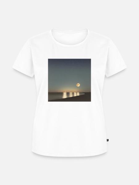 Abend Mond - Frauen Premium Bio T-Shirt - Weiß