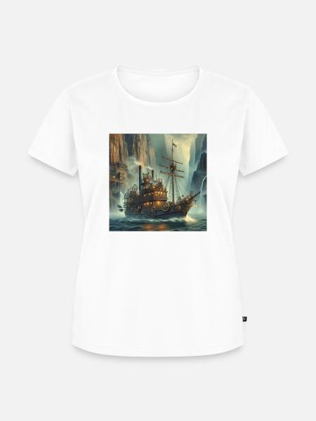 Steampunk-Boot - Frauen Premium Bio T-Shirt - Weiß