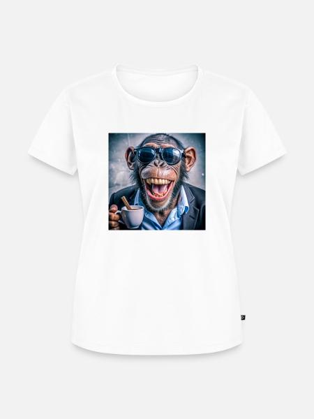 Funky Monkey 3 - Frauen Premium Bio T-Shirt - Weiß