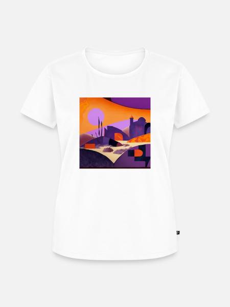 Lila Sonne - Frauen Premium Bio T-Shirt - Weiß
