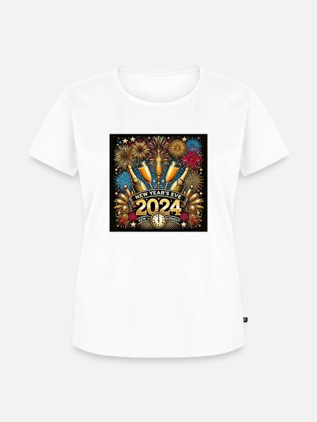 Golden Midnight Celebration - Frauen Premium Bio T-Shirt - Weiß