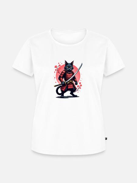 Cat Samurai Original - Frauen Premium Bio T-Shirt - Weiß
