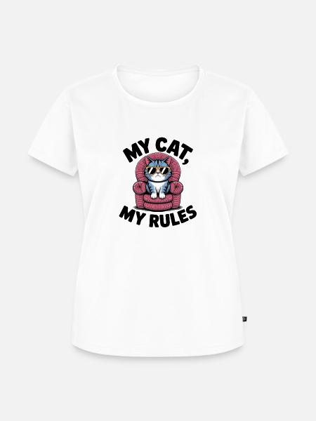 My Cat, My Rules - Frauen Premium Bio T-Shirt - Weiß