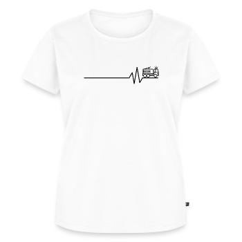 Feuerwehrauto auf Pulslinie - Frauen Premium Bio T-Shirt - Weiß - Vorne - AI Model Female 172 dark (172cm)