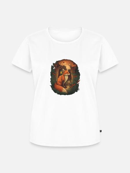 roter fuchs in einem wald - Frauen Premium Bio T-Shirt - Weiß