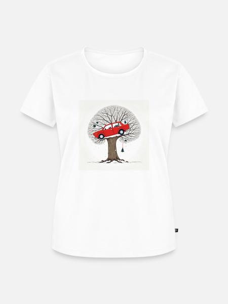 auto baum - Frauen Premium Bio T-Shirt - Weiß