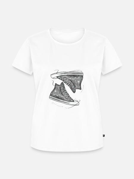 Stylische Schnürer Schuhe - Frauen Premium Bio T-Shirt - Weiß