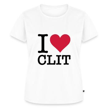 Ich liebe Klitoris - Frauen Premium Bio T-Shirt - Weiß - Vorne - AI Model Female 172 dark (172cm)