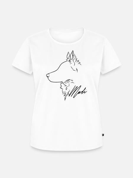 Mudi Profil Hunde Hund Wilsigns - Frauen Premium Bio T-Shirt - Weiß