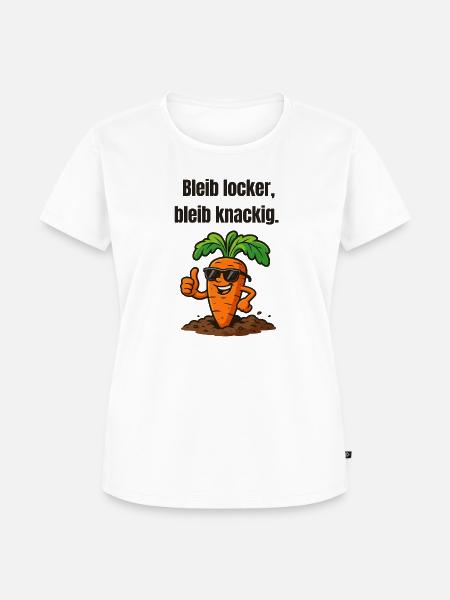 Karotte mit Stil: Locker Knackig - Frauen Premium Bio T-Shirt - Weiß