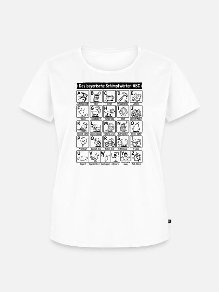 Bayerisches Schimpfwörter ABC - Frauen Premium Bio T-Shirt - Weiß