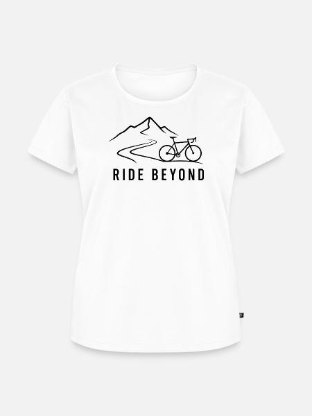 Gipfelpfad Ride Beyond - Frauen Premium Bio T-Shirt - Weiß