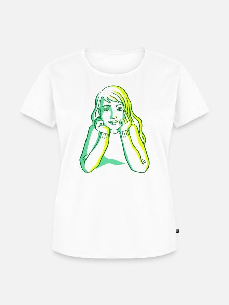 Portrait Girl - Frauen Premium Bio T-Shirt - Weiß