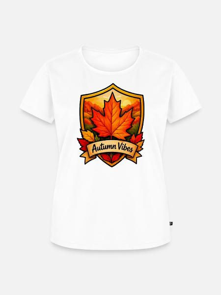Herbstlaub Shield Vibes - Frauen Premium Bio T-Shirt - Weiß