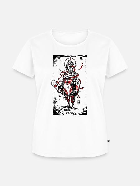 Skaten, um zu überleben - Frauen Premium Bio T-Shirt - Weiß