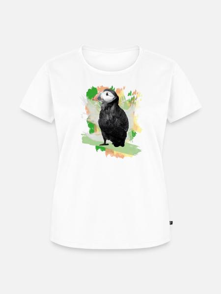 Papageientaucher Grafitti - Frauen Premium Bio T-Shirt - Weiß