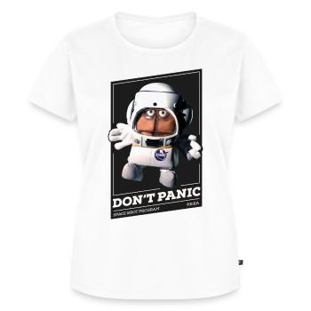 Bernd Das Brot Don't Panic - Frauen Premium Bio T-Shirt - Weiß - Vorne - AI Model Female 172 dark (172cm)