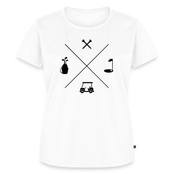 GOLF X SYMBOLE - Frauen Premium Bio T-Shirt - Weiß - Vorne - AI Model Female 172 dark (172cm)
