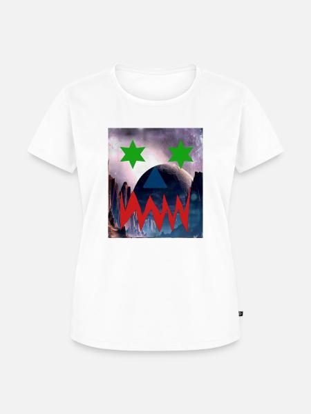Gesicht im All - Frauen Premium Bio T-Shirt - Weiß