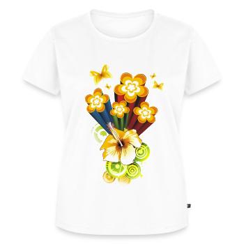 Flower Power - Frauen Premium Bio T-Shirt - Weiß - Vorne - AI Model Female 172 dark (172cm)