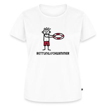Strichmännchen Rettungsschwimmer - V2 - Frauen Premium Bio T-Shirt - Weiß - Vorne - AI Model Female 172 dark (172cm)
