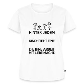 Kinderpflegerin mit Liebe - Frauen Premium Bio T-Shirt - Weiß - Vorne - AI Model Female 172 dark (172cm)