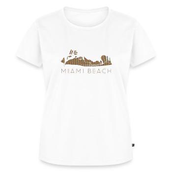Miami Beach Stolz - Frauen Premium Bio T-Shirt - Weiß - Vorne - AI Model Female 172 dark (172cm)