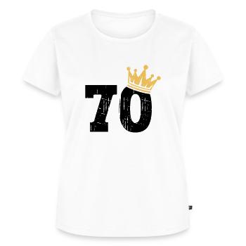 70 Krone 70. Geburtstag 70 Jahre - Frauen Premium Bio T-Shirt - Weiß - Vorne - AI Model Female 172 dark (172cm)