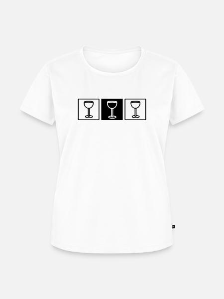 3 Weingläser - Frauen Premium Bio T-Shirt - Weiß