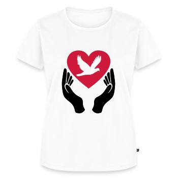 Dove of Peace - Love - Pacifist - Women's Premium Organic T-shirt - white - Front - AI Model Female 172 dark (172cm)