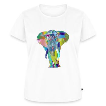 Elefant - Frauen Premium Bio T-Shirt - Weiß - Vorne - AI Model Female 172 dark (172cm)