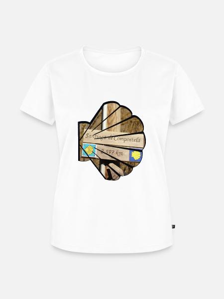 Jakobsweg - Frauen Premium Bio T-Shirt - Weiß