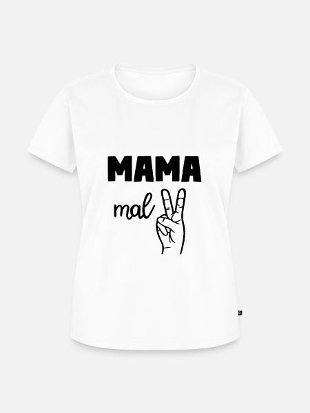 Mama Mal Zwei - Frauen Premium Bio T-Shirt - Weiß