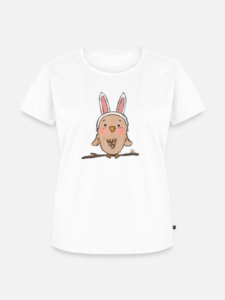 Vogel als Hase verkleidet - Frauen Premium Bio T-Shirt - Weiß