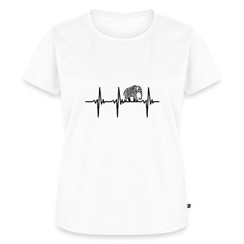 Herzschlag für stolze Elefanten - Frauen Premium Bio T-Shirt - Weiß - Vorne - AI Model Female 172 dark (172cm)