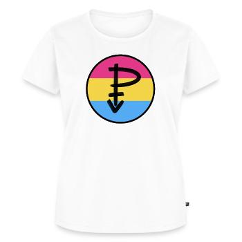 Emblème Pansexuel - T-shirt Premium bio Femme - blanc - Devant - AI Model Female 172 dark (172cm)