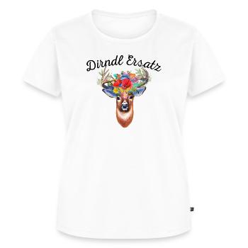Dirndl Ersatz - Mei Dirndl is in da Wäsch - Frauen Premium Bio T-Shirt - Weiß - Vorne - AI Model Female 172 dark (172cm)