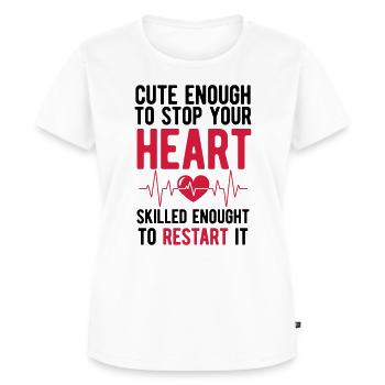 infirmière - T-shirt Premium bio Femme - blanc - Devant - AI Model Female 172 dark (172cm)