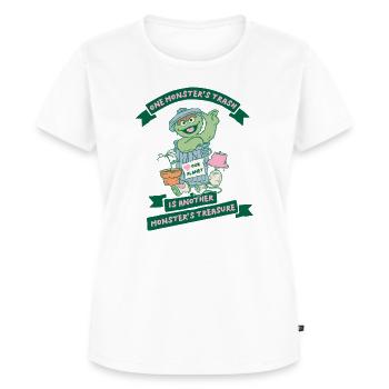 Sesamstraße Oskar der Grautsch Love Our Planet - Frauen Premium Bio T-Shirt - Weiß - Vorne - AI Model Female 172 dark (172cm)