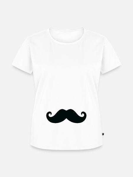 Schnauzbart Geschenk Moustache - Frauen Premium Bio T-Shirt - Weiß